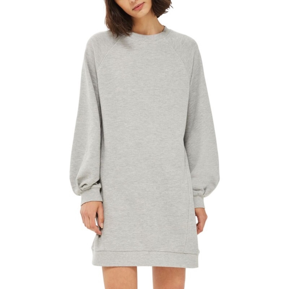 Topshop Balloon Sleeve Sweatshirt Dress